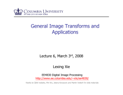 General Image Transforms and Applications