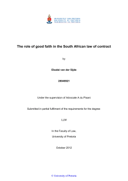 The role of good faith in the South African law of contract