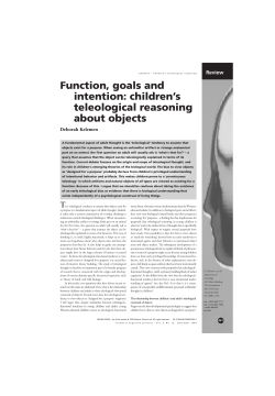Function, goals and intention: children`s teleological reasoning