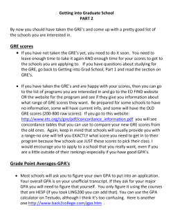 GRE scores Grade Point Averages