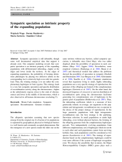 Sympatric speciation as intrinsic property of the expanding population