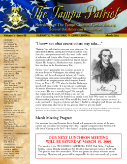 OUR NEXT LUNCHEON MEETING WILL BE SATURDAY, MARCH