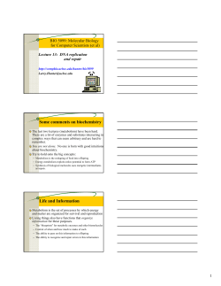 DNA Replication and Repair