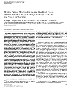 Physical Factors Affecting the Storage Stability of Freeze