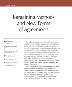 Bargaining Methods and New Forms of Agreements