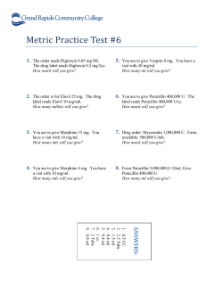 Metric Practice Test #6