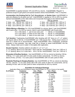 AxisCERAMIC APPLICATION RATES