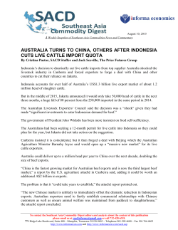 AUSTRALIA TURNS TO CHINA, OTHERS AFTER INDONESIA