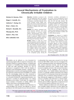 Neural Mechanisms of Frustration in Chronically Irritable Children