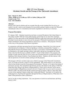 Lincoln And the Passage of the Thirteenth Amendment - HEC-TV