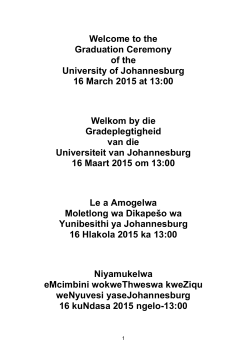 16 March 2015 - University of Johannesburg