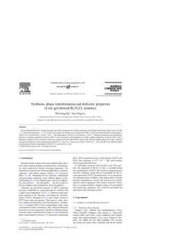 Synthesis, phase transformation and dielectric properties of sol&ndash;gel