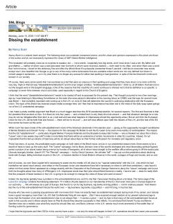 Dissing the establishment Article