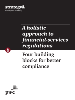 Four building blocks for better compliance A holistic approach to