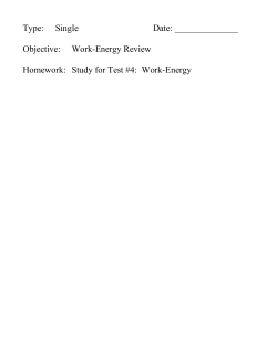 Review for Work and Energy Test