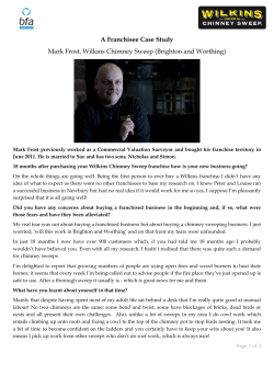 A Franchisee Case Study Mark Frost, Wilkins Chimney Sweep