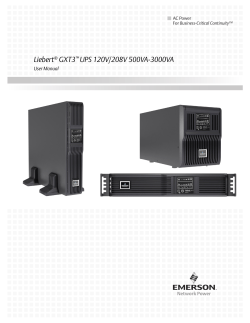 Liebert&reg; GXT3&trade; UPS 120V/208V 500VA-3000VA