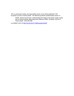 HEALTH, ALCOHOL AND EU LAW