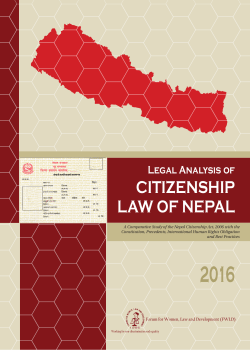 Legal Analysis of Citizenship Law of Nepal Citizenship Report