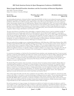 Major League Baseball Franchise Attendance and the