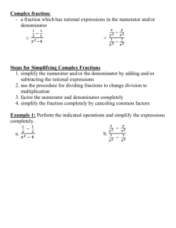 Complex Fractions and Simplifying