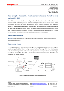 Shear testing for adhesion and cohesion of TS Coating