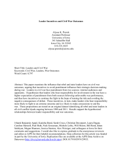Leader Incentives and Civil War Outcomes Alyssa K. Prorok