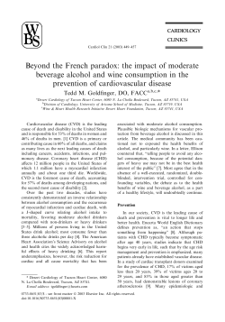 the impact of moderate beverage alcohol and wine consumption in