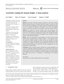 Assortative mating for human height: A meta‐analysis