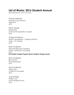 List of Works: 2016 Student Annual