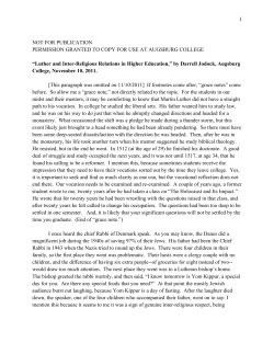 Luther and Inter-Religious Relations in Higher