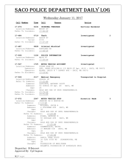 SACO POLICE DEPARTMENT DAILY LOG
