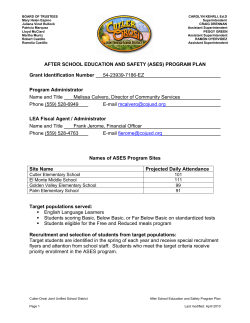 COJUSD ASES Program Plan - Palm Elementary School