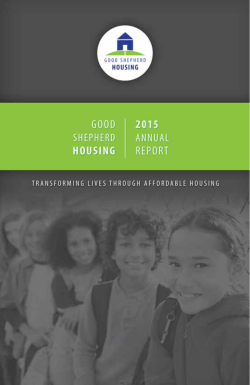 2015 Annual Report - Good Shepherd Housing