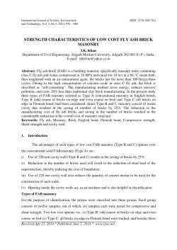 strength characteristics of low cost fly ash brick masonry