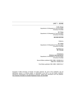 UNIT 1 - BONE - University of Dundee