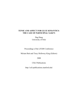 TENSE AND ASPECT FOR GLUE SEMANTICS