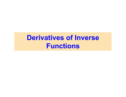 Derivatives of Inverse Functions