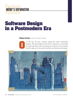 Software Design in a Postmodern Era editor`s introduction