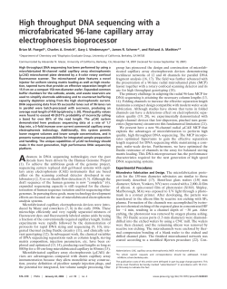 High throughput DNA sequencing with a microfabricated 96