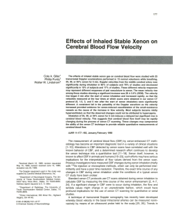 Effects of Inhaled Stable Xenon on Cerebral Blood Flow Velocity