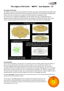 The origins of the Earth - WHY?