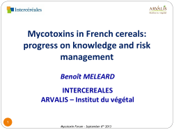 Mycotoxins in French cereals: progress on knowledge and risk