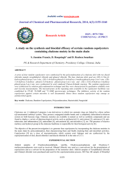 A study on the synthesis and biocidal efficacy of certain random