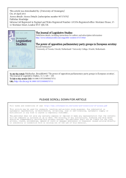 The Journal of Legislative Studies The power of opposition