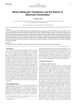Binary Molecular Complexes and the Nature of Molecular Association