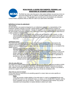 NCAA RULES: A GUIDE FOR PARENTS, FRIENDS, and