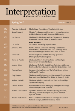 Spring 2017 - Interpretation: A Journal of Political Philosophy
