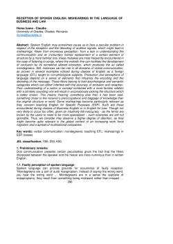 396 RECEPTION OF SPOKEN ENGLISH. MISHEARINGS IN THE