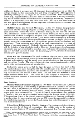 MOBILITY OF CANADA`S POPULATION 181 satisfactory degree of